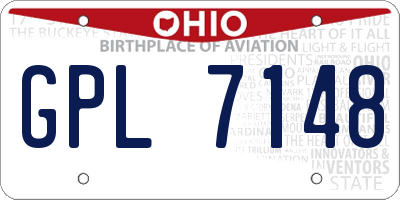 OH license plate GPL7148
