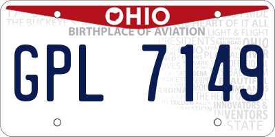OH license plate GPL7149