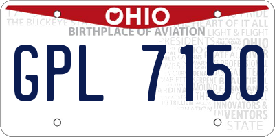 OH license plate GPL7150
