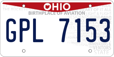 OH license plate GPL7153