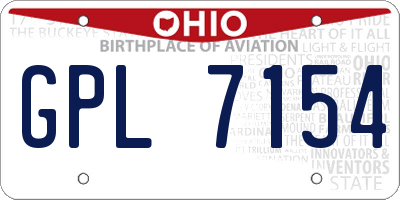 OH license plate GPL7154