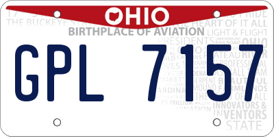 OH license plate GPL7157