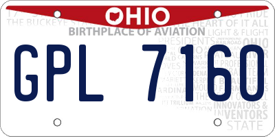 OH license plate GPL7160