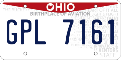 OH license plate GPL7161