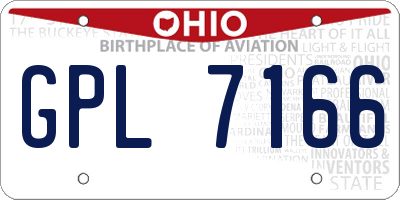 OH license plate GPL7166