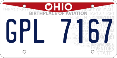 OH license plate GPL7167