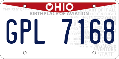 OH license plate GPL7168