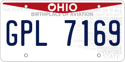 OH license plate GPL7169