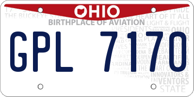 OH license plate GPL7170