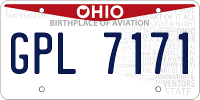 OH license plate GPL7171