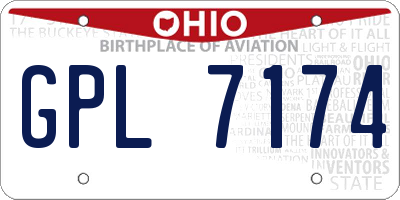 OH license plate GPL7174