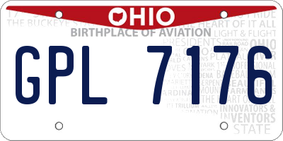 OH license plate GPL7176