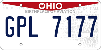 OH license plate GPL7177