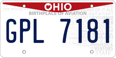 OH license plate GPL7181