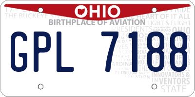 OH license plate GPL7188