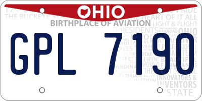 OH license plate GPL7190