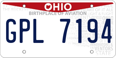 OH license plate GPL7194
