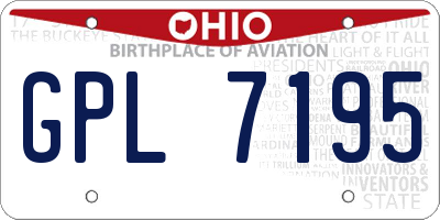 OH license plate GPL7195