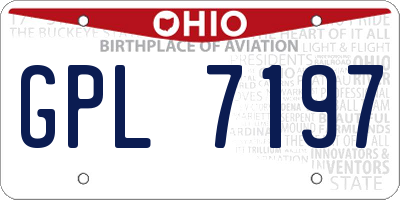 OH license plate GPL7197