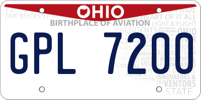 OH license plate GPL7200