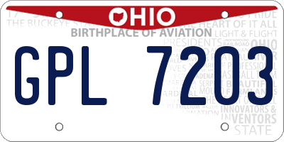 OH license plate GPL7203