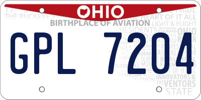 OH license plate GPL7204