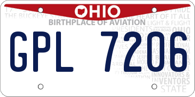 OH license plate GPL7206
