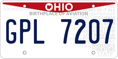 OH license plate GPL7207