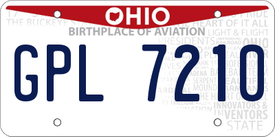 OH license plate GPL7210