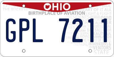 OH license plate GPL7211
