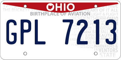OH license plate GPL7213