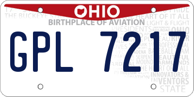 OH license plate GPL7217