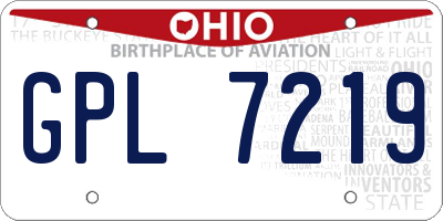 OH license plate GPL7219