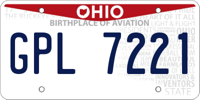 OH license plate GPL7221