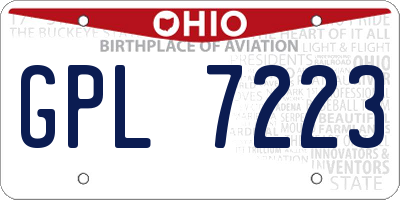OH license plate GPL7223