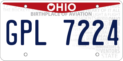 OH license plate GPL7224
