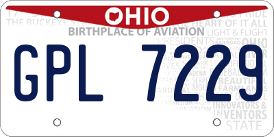 OH license plate GPL7229