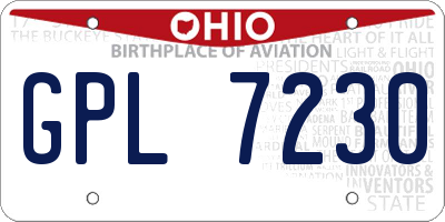 OH license plate GPL7230