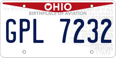 OH license plate GPL7232