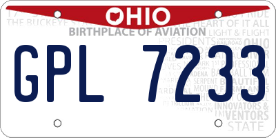OH license plate GPL7233