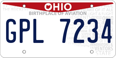 OH license plate GPL7234