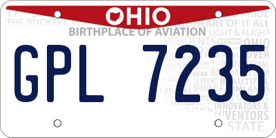 OH license plate GPL7235