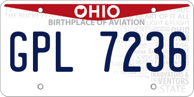 OH license plate GPL7236