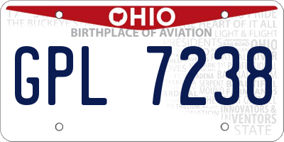OH license plate GPL7238