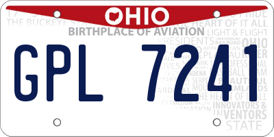 OH license plate GPL7241