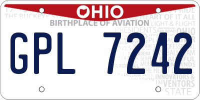 OH license plate GPL7242