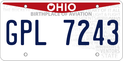 OH license plate GPL7243