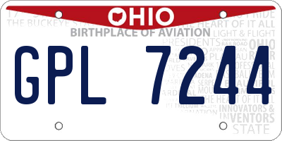 OH license plate GPL7244