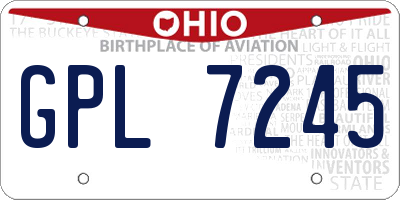 OH license plate GPL7245