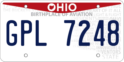 OH license plate GPL7248